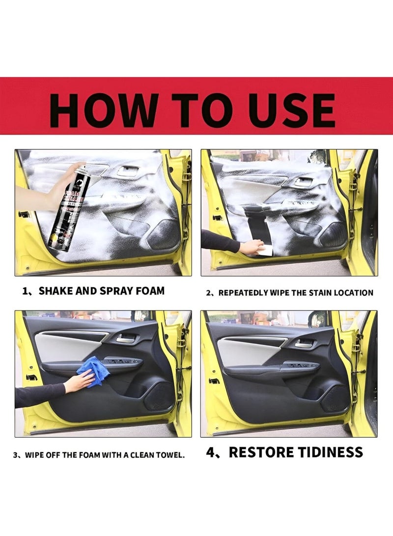 Foam Spray Cleaner 650ML – Multi-Purpose Dry Cleaning Solution for Upholstery, Rugs, Curtains, and Car Interiors – Easy Brush Application, Water-Free, Fresh Results - Image 2